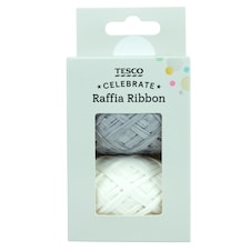 Tesco Silver and White Raffia 2pk