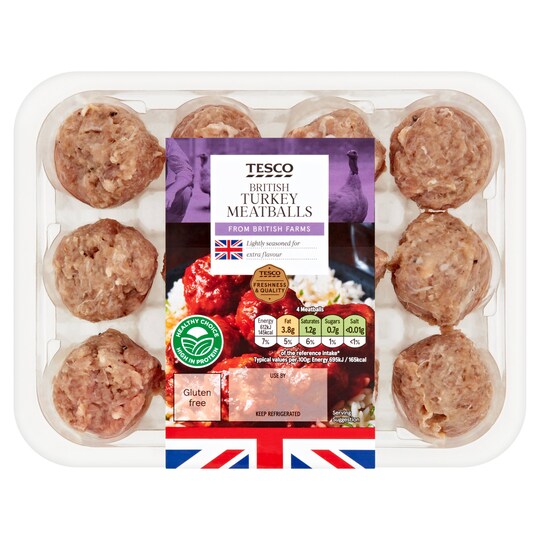 Tesco British Turkey Meatballs 5 Fat 336g Tesco Groceries