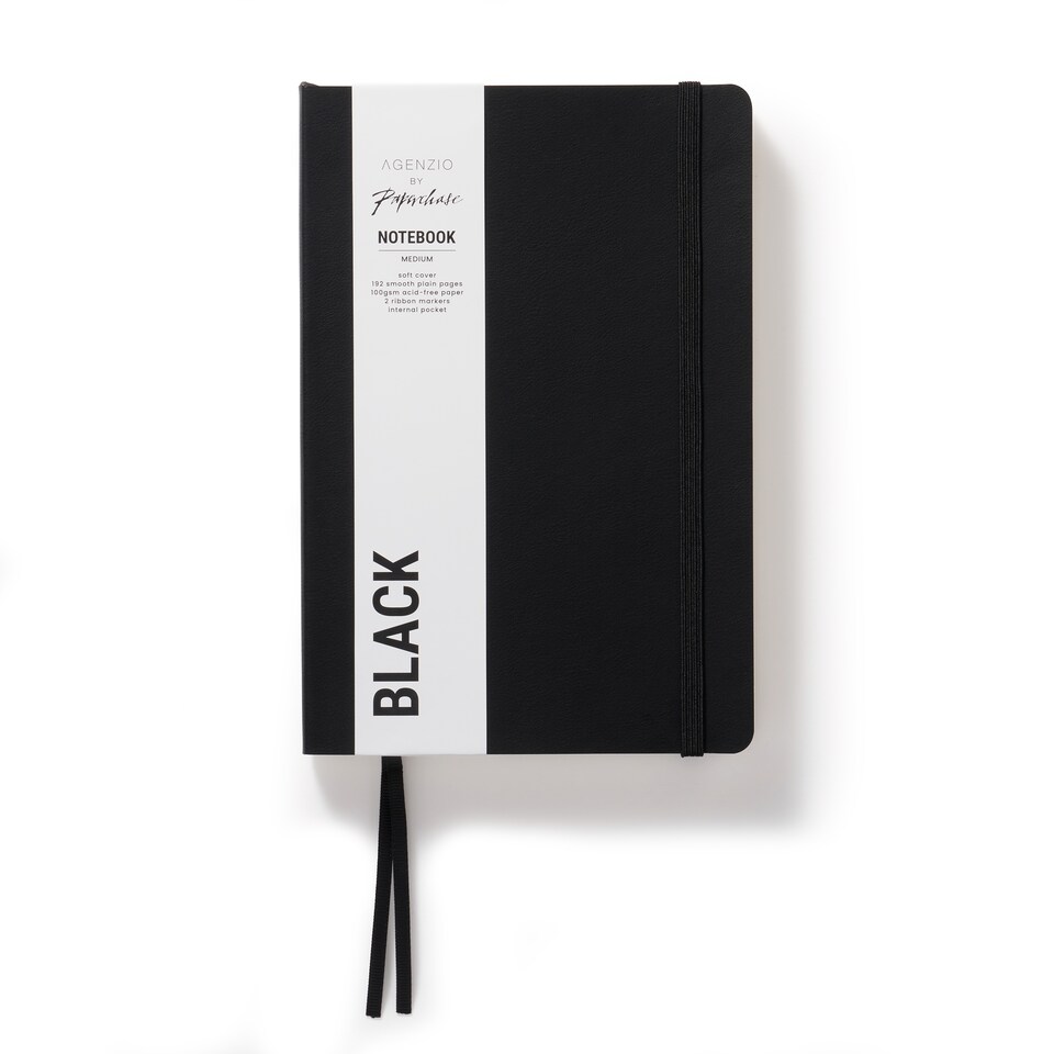 image 1 of Paperchase Agenzio Medium Black Plain Notebook