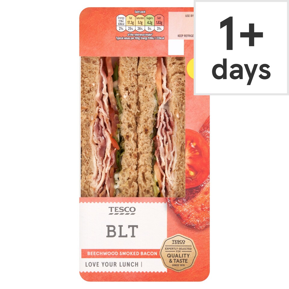 Tesco Bacon, Lettuce & Tomato Sandwich