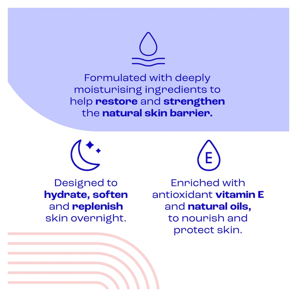 image 1 of E45 Night Face Cream to Repair & Replenish Dry Skin 50ml
