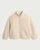 image 4 of F&F Girls Fleece Zip Up Jacket in Cream