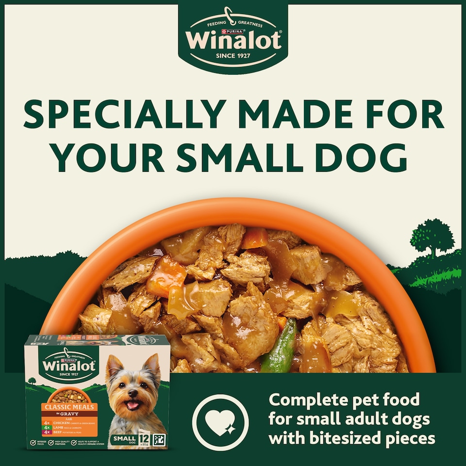 image 1 of WINALOT Classic Meals Small Dog Mixed in Gravy Wet Dog Food 12x85g