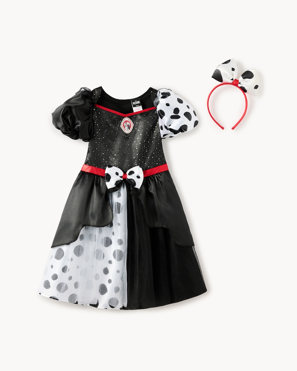 image 1 of Disney Cruella de Vil Fancy Dress Costume in Multi Black White