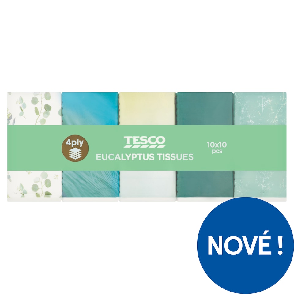 Tesco Eucalyptus Tissues 4 Ply 10 x 10 pcs