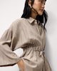 image 3 of F&F Textured Tie Waist Blouse in Mink
