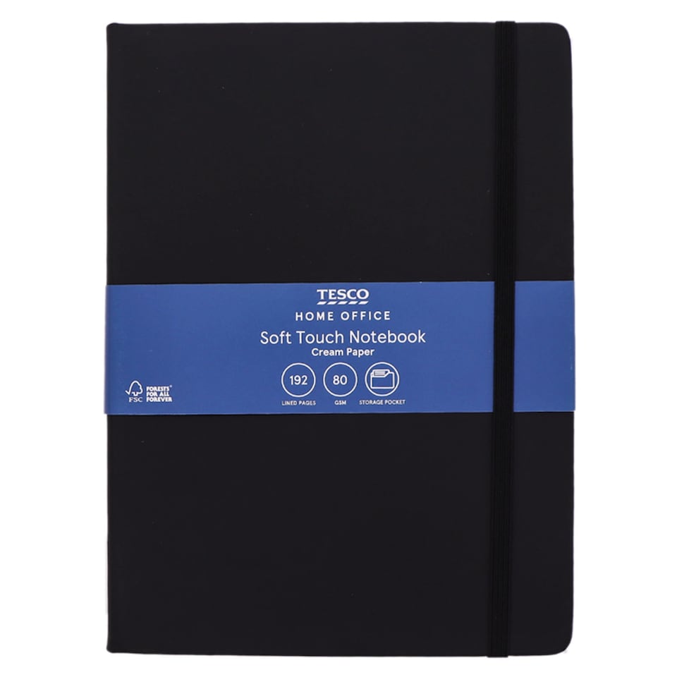image 1 of Tesco Home Office Lined Soft Touch Notebook with Cream Paper