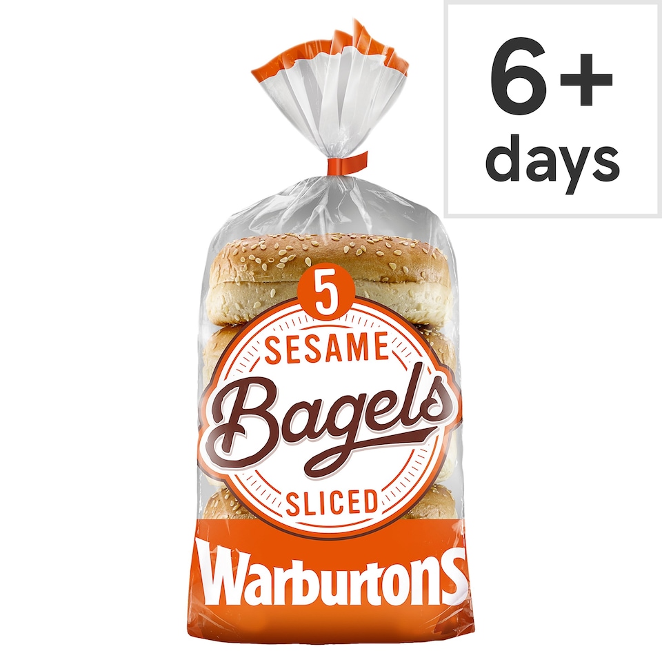 image 1 of Warburtons Soft & Sliced Sesame Bagels 5 Pack