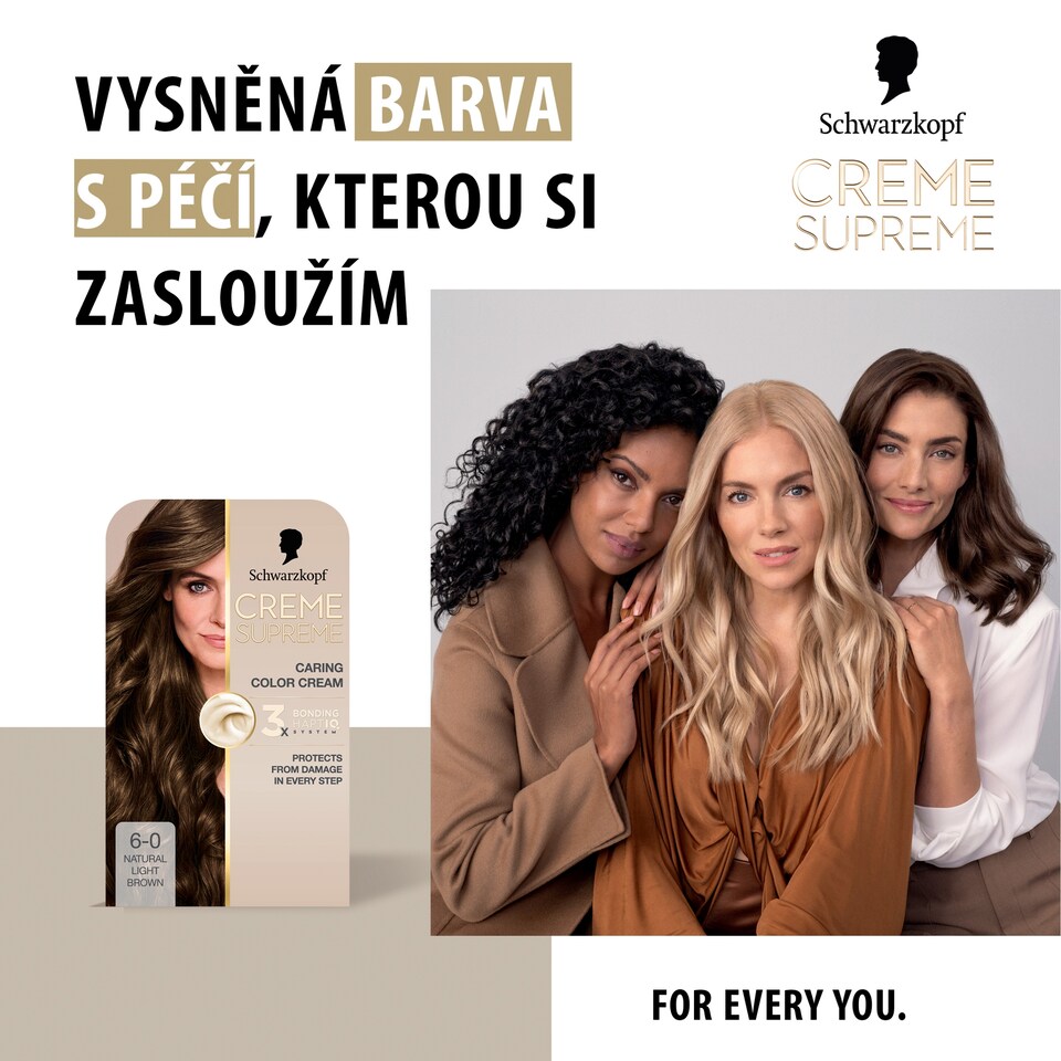 Obrázek 1 pro produkt Schwarzkopf Creme Supreme Barva na vlasy 6-0 Přirozená tmavá blond