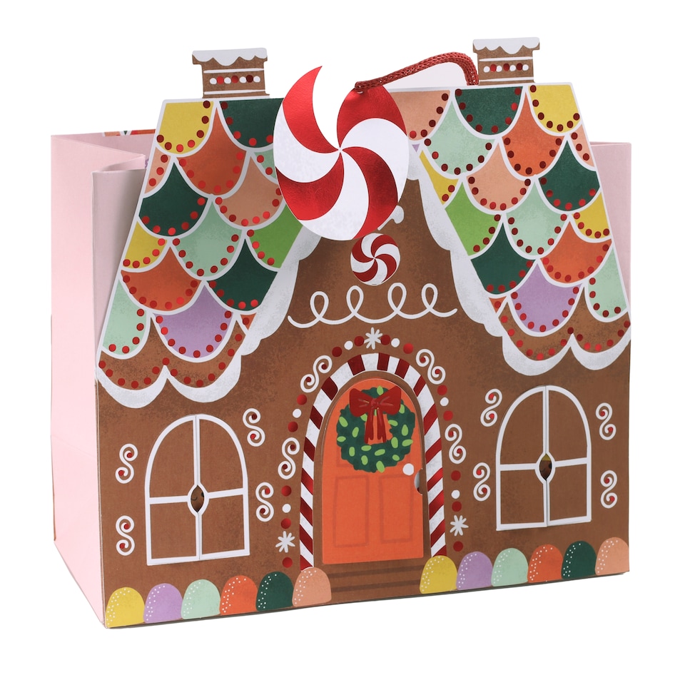 Tesco Gingerbread House Medium Landscape Christmas Gift Bag