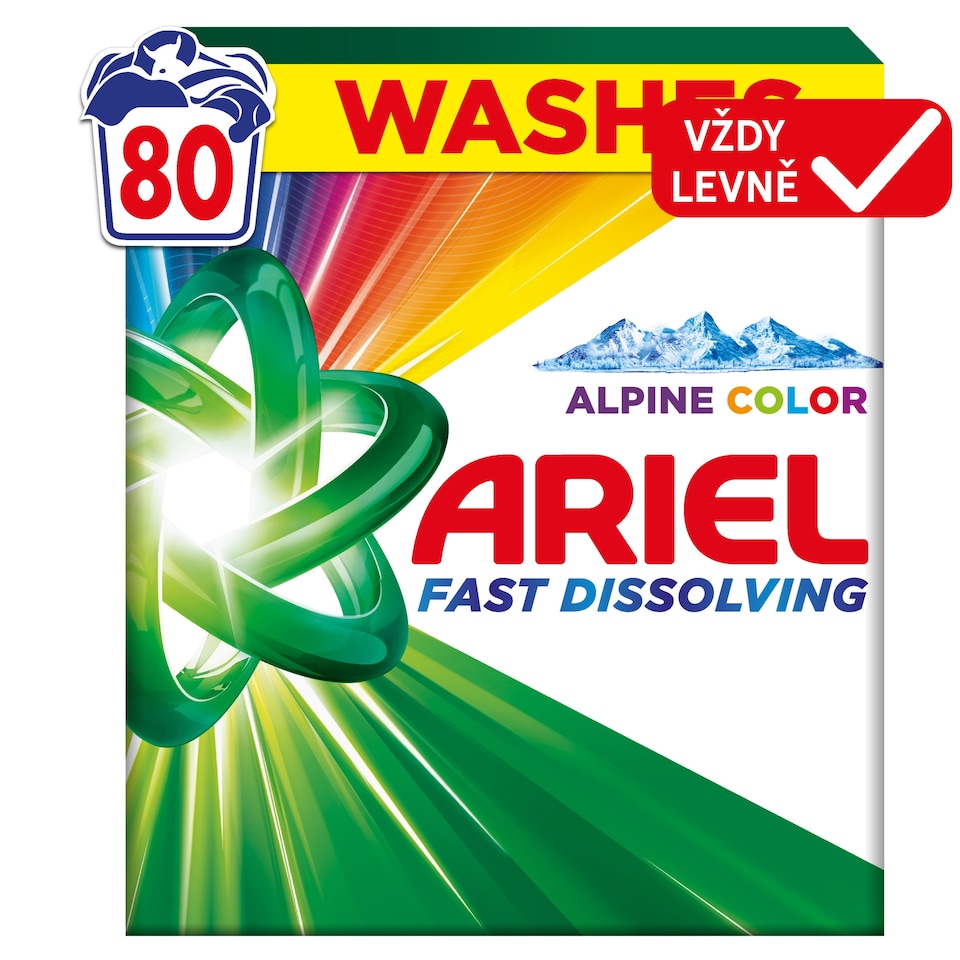 Obrázek 1 pro produkt Ariel Alpine Color Prací Prášek, 4.4kg, 80 Praní