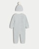 image 2 of F&F Baby 2-Piece Pure Cotton Knitted Romper and Hat Set in Blue