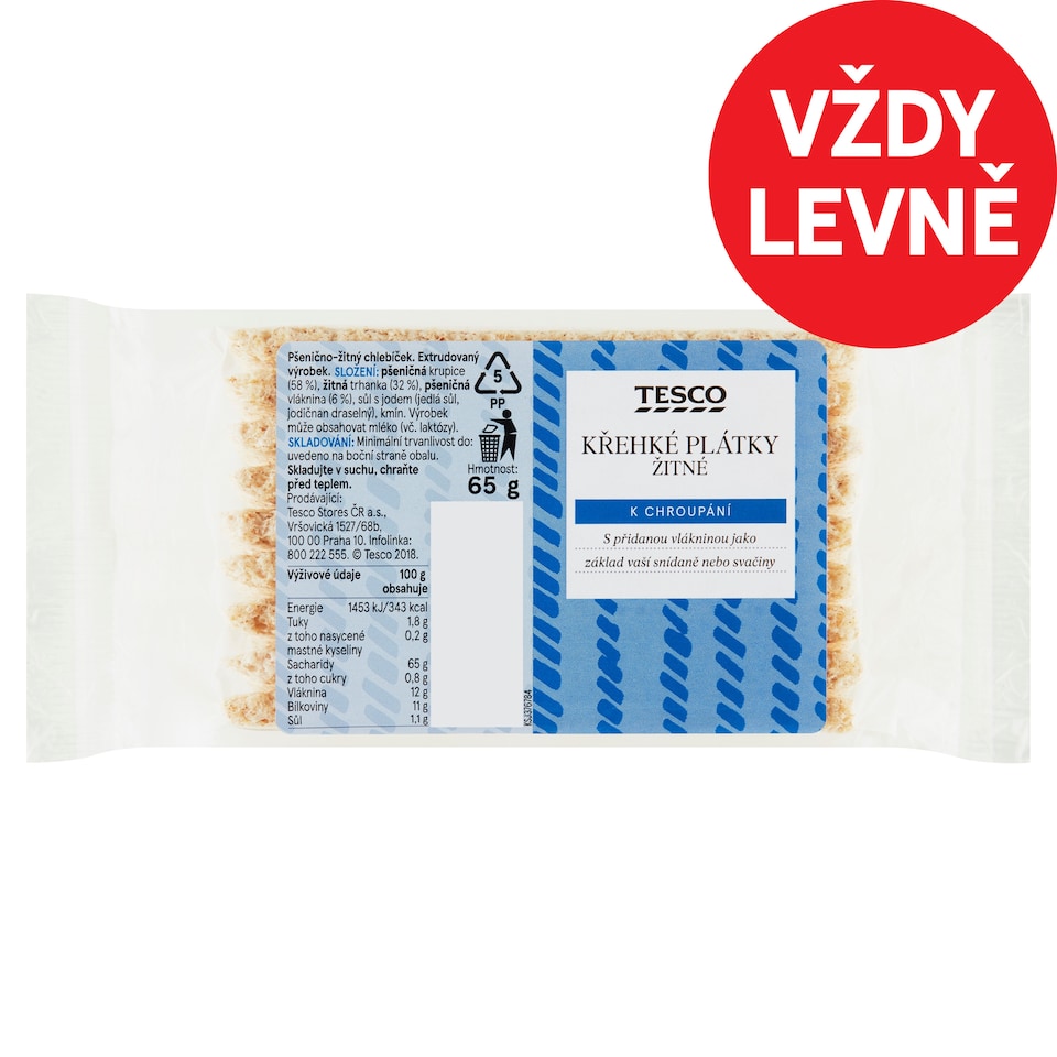 Tesco Fragile Rye Slices 65g
