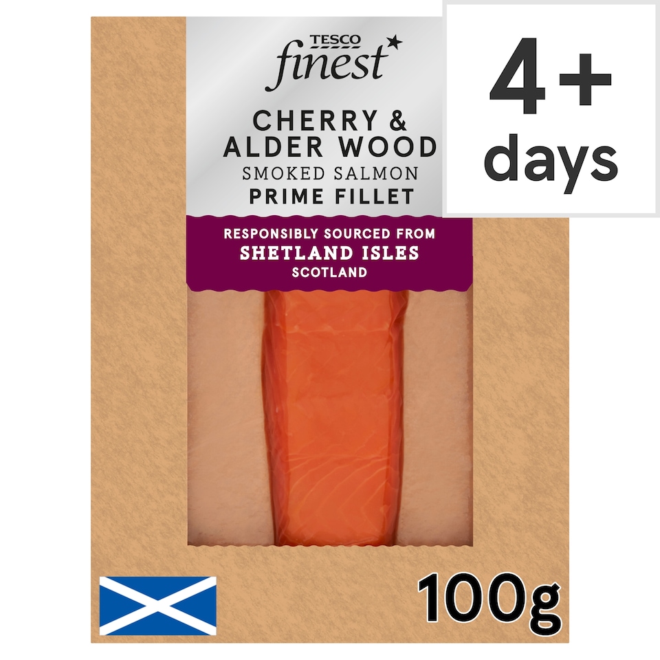 Tesco Finest Cherry & Alder Wood Smoked Salmon Fillet 100g