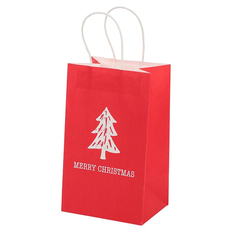 image 1 of Tesco 4 Pack Merry Christmas Favour Bags Twist Handle