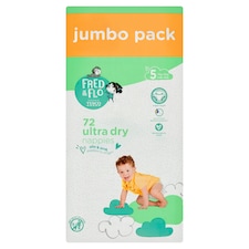 Fred & Flo Ultra Dry Nappies Size 5 Jumbo Pack 72 Pack