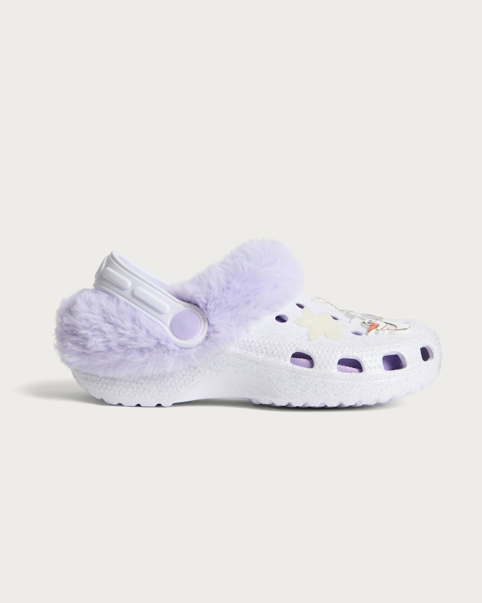 image 1 of Disney Frozen Faux Fur Lined Clogs in Lilac