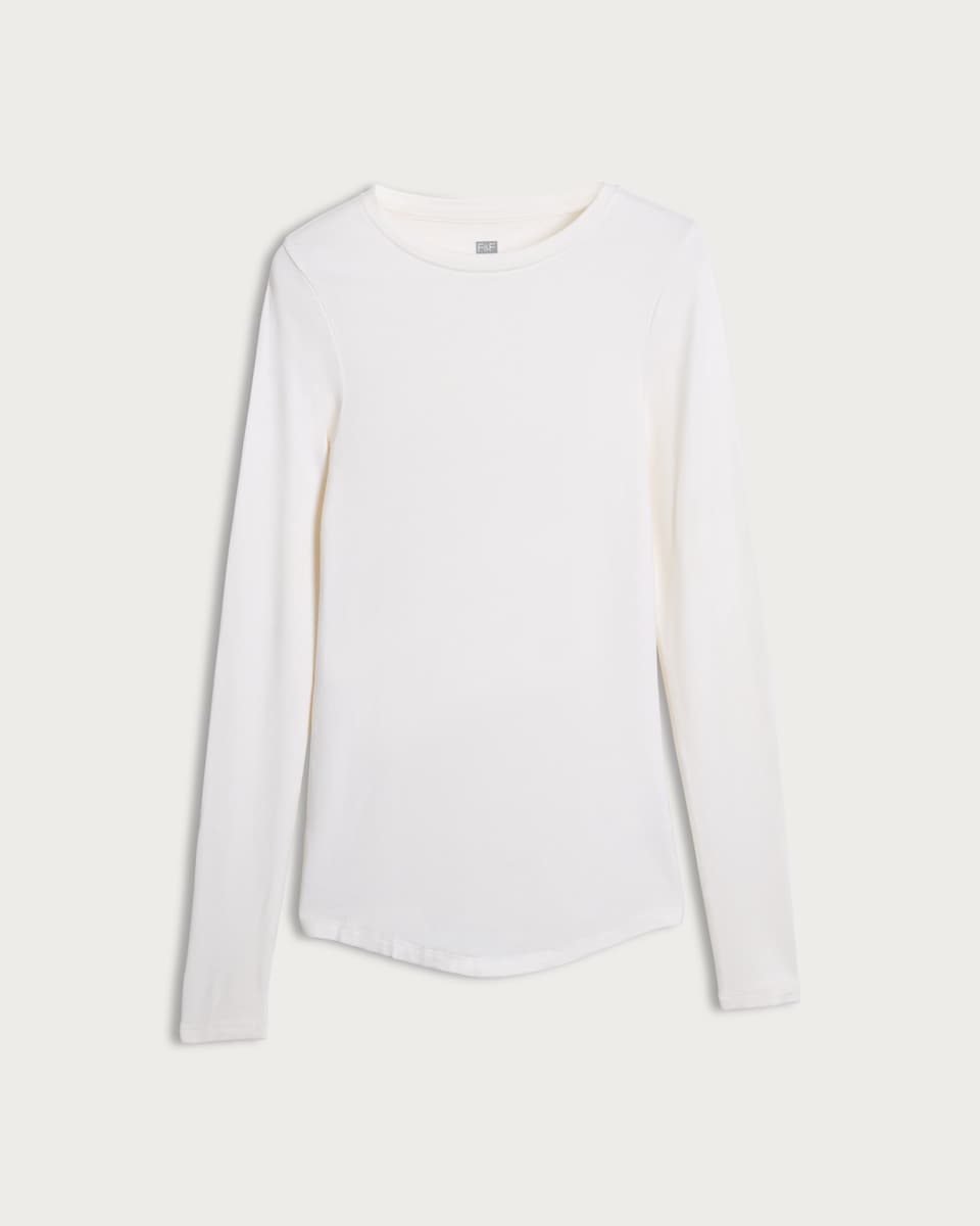 image 1 of F&F Medium Warmth Long Sleeved Thermal Top in Cream