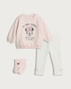 image 1 of Disney Minnie Mouse 3-Piece Cotton Rich Sweatshirt, Leggings and Socks Set in Pink