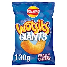 Walkers Wotsits Giants Really Cheesy Sharing Snacks Crisps 130g