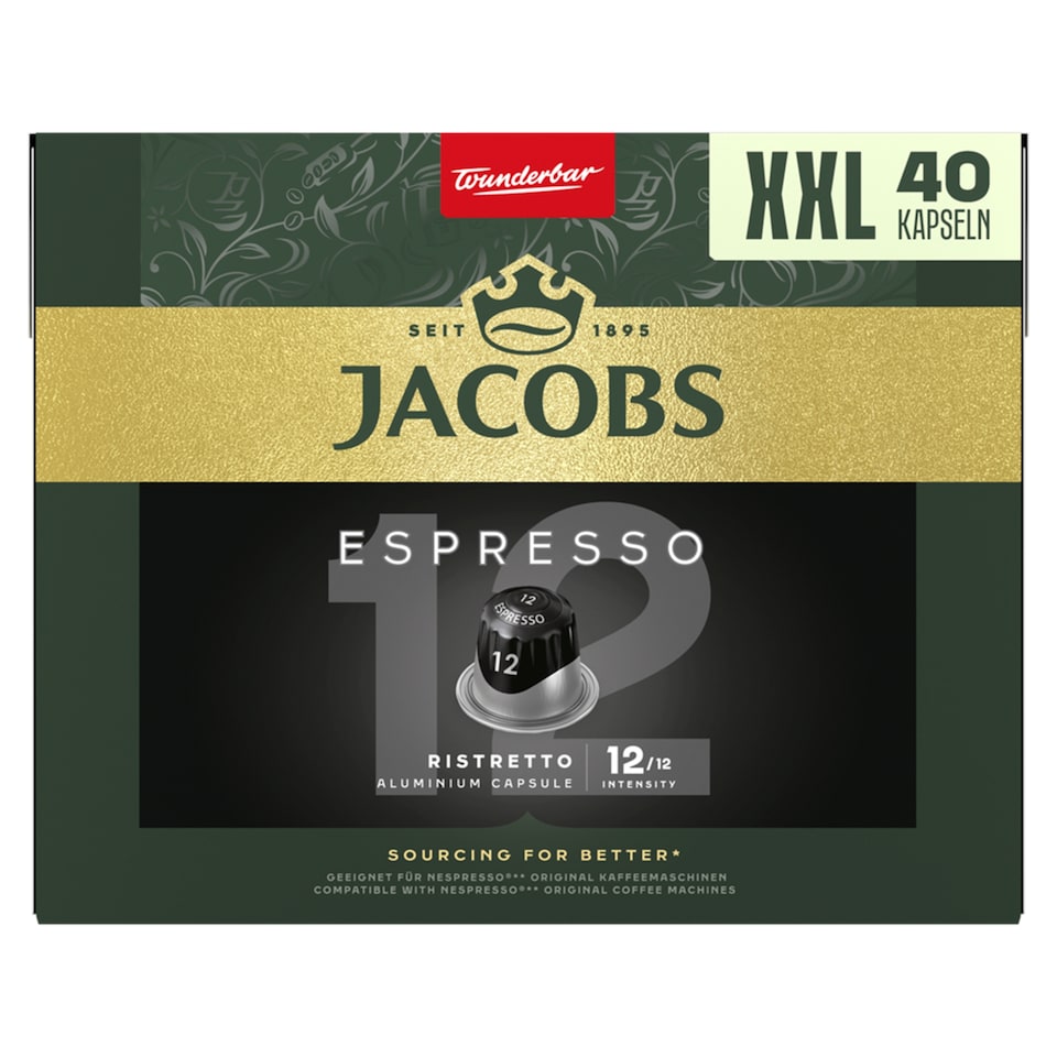 image 1 of Jacobs Espresso Ristretto Ground-Roasted Coffee in Capsule 40 pcs 208 g