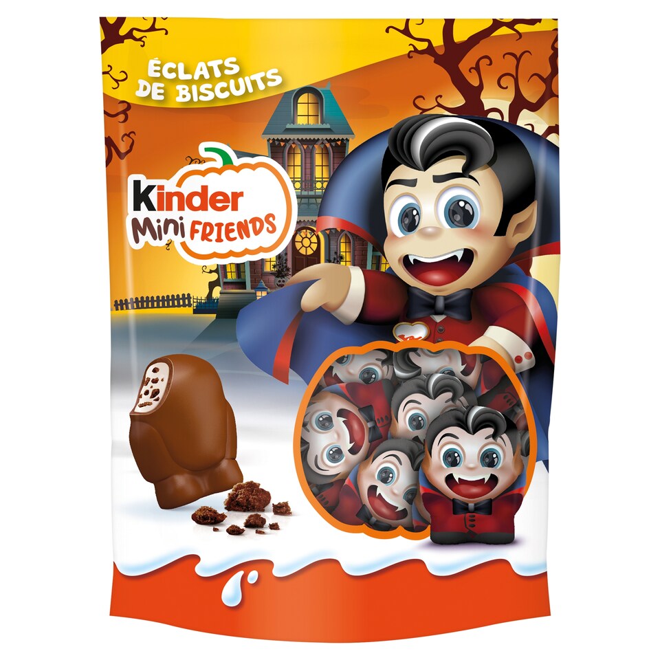 Kinder Mini Friends Cocoa Biscuit Milk Chocolate Figures with Milk Cream and Cocoa Pieces 122 g