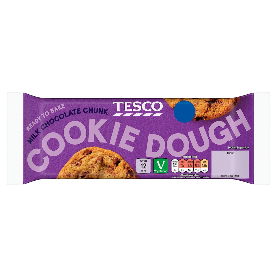 Tesco Ready To Bake Chocolate Chip Cookie Dough 300G