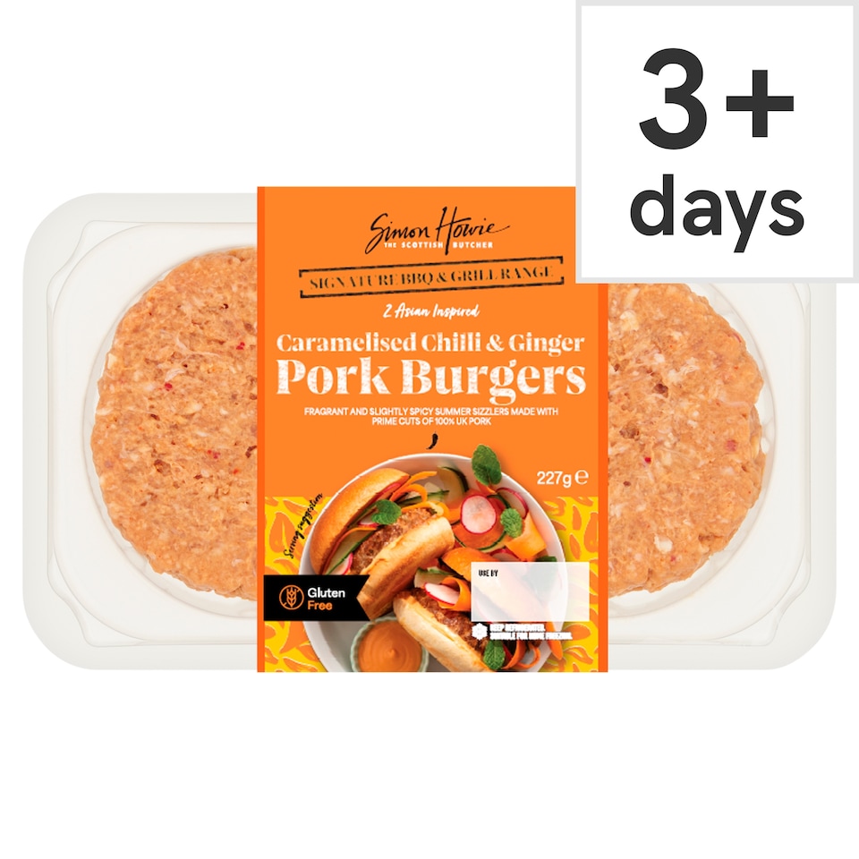 Simon Howie 2 Caramelised Chilli & Ginger Pork Burgers 227g