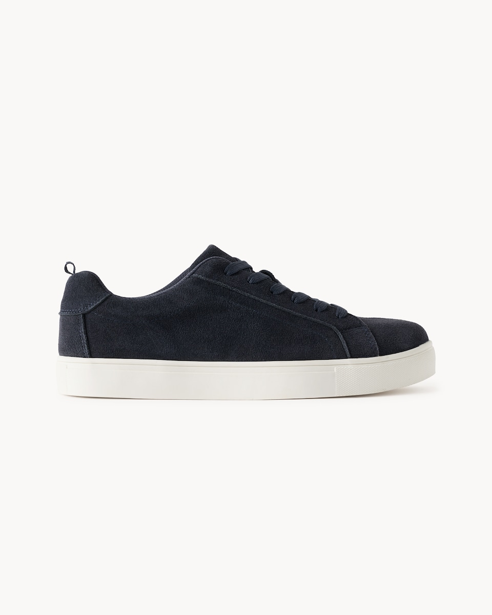 image 1 of F&F Suede Leather Lace Up Trainers in Navy