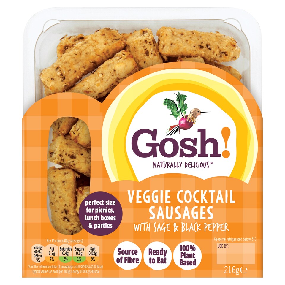 image 1 of Gosh Veggie Cocktail Sausages 216G