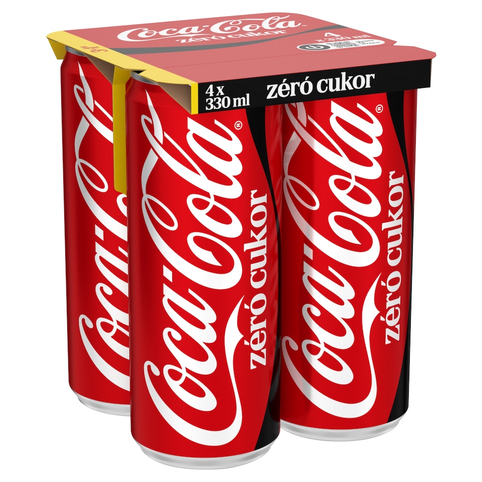 Coca-Cola zéró cukor colaízű energiamentes szénsavas üdítőital édesítőszerekkel 4 x 330 ml