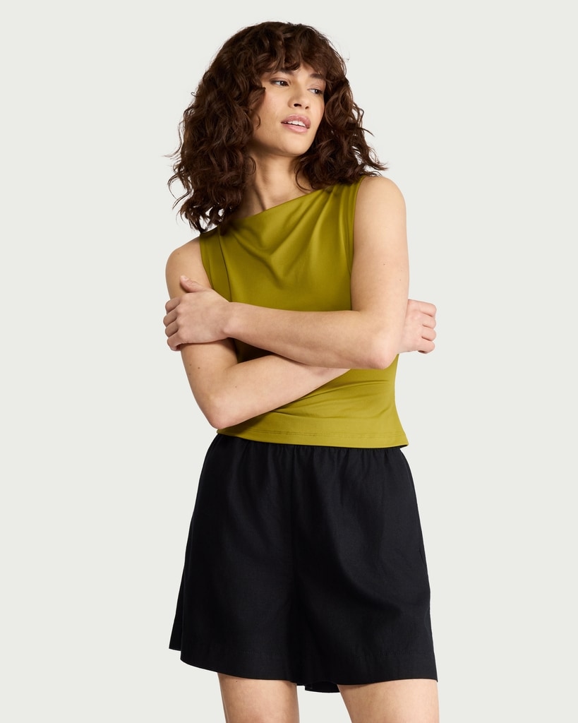 F&F Linen Rich Shorts in Black