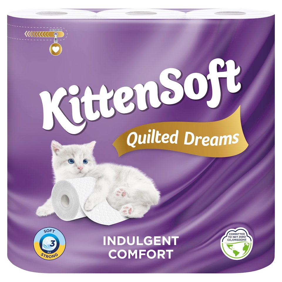 Kittensoft 3Ply Quilted Dreams Toilet Tissue 9Roll