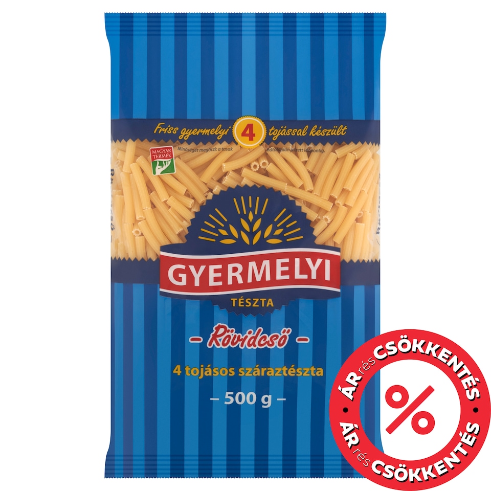 Gyermelyi Short Macaroni 4 Egg Dry Pasta 500 g