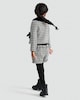image 3 of F&F Girls 2-Piece Boucle Check Print Bow Jacket and Shorts Set in Multi Black White