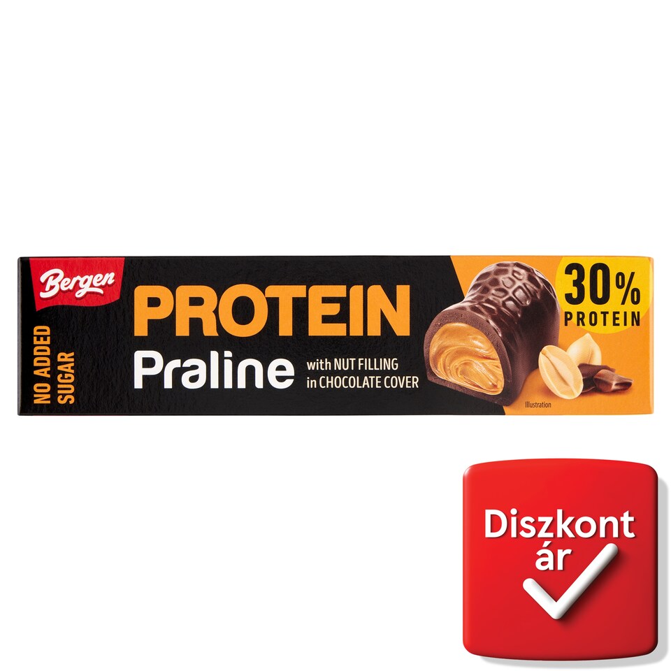 Bergen Protein Praline with Nut Filling in Chocolate Cover 50 g 