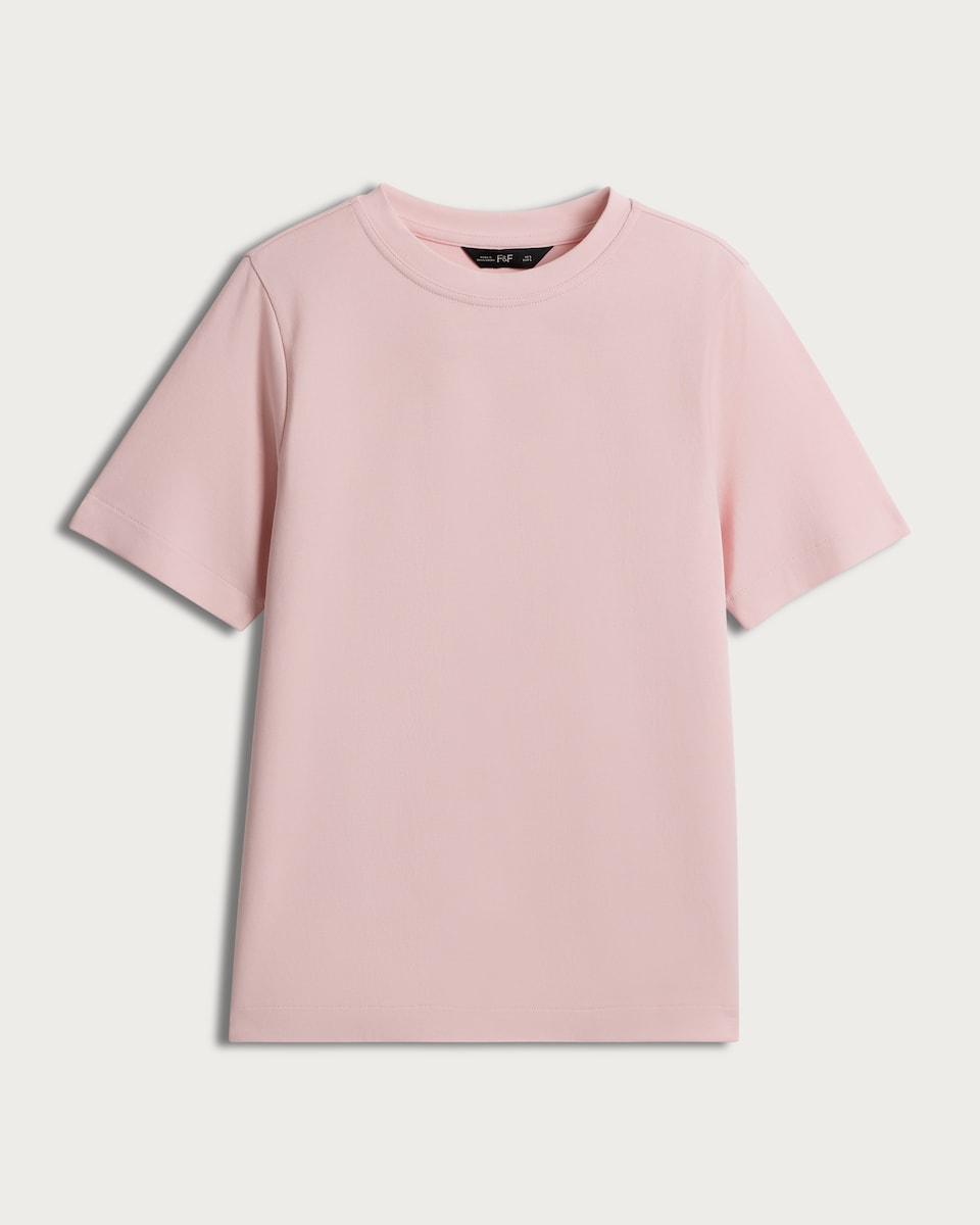 image 1 of F&F Pure Cotton Heavyweight Crew Neck T-Shirt in Pink