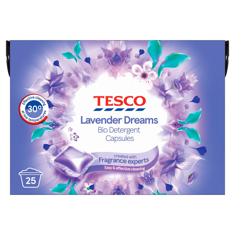 Tesco Lavender Dreams Biological Detergent Capsules 25W 425Ml