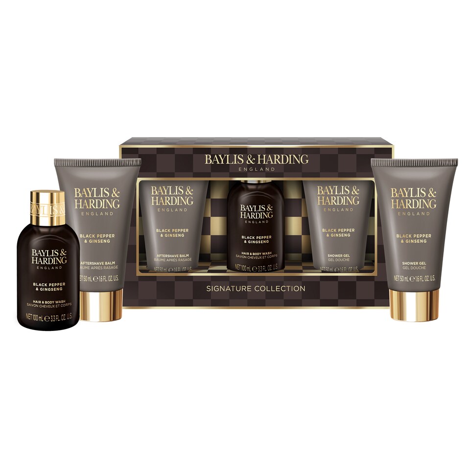 image 1 of Baylis & Harding Black Pepper & Ginseng Men's Luxury Wash Bag Gift Set