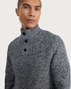 image 2 of F&F Knitted High Neck Buttoned Jumper with Wool in Navy