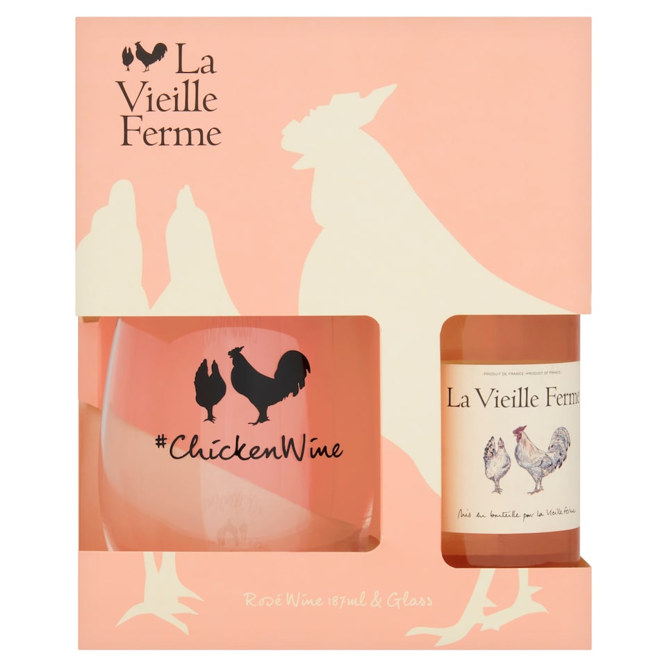 La Vieille Ferme Rose Wine 187ml & Glass