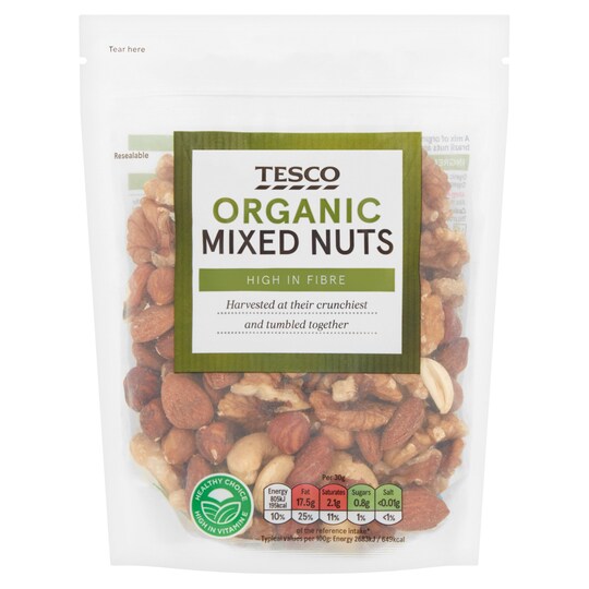 Tesco Organic Mixed Nuts 200G Tesco Groceries