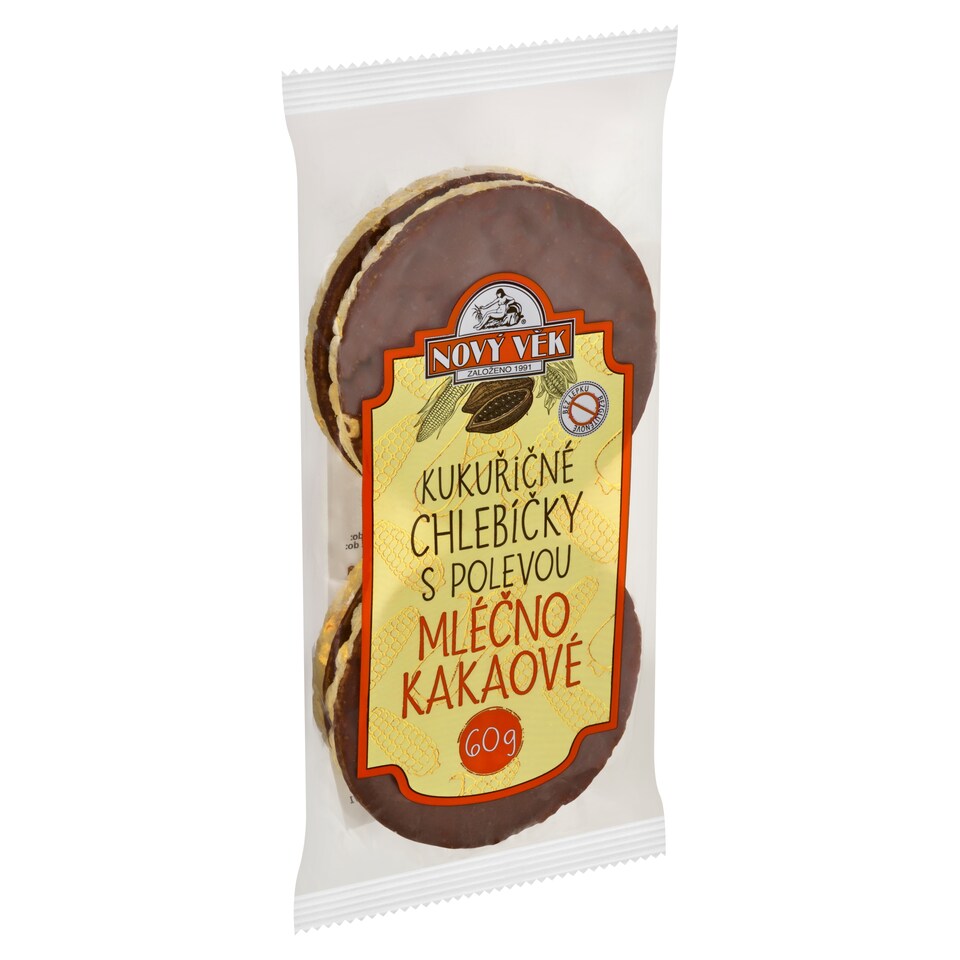 Obrázek 1 pro produkt Nový Věk Kukuřičné chlebíčky s polevou mléčnokakaové 60g