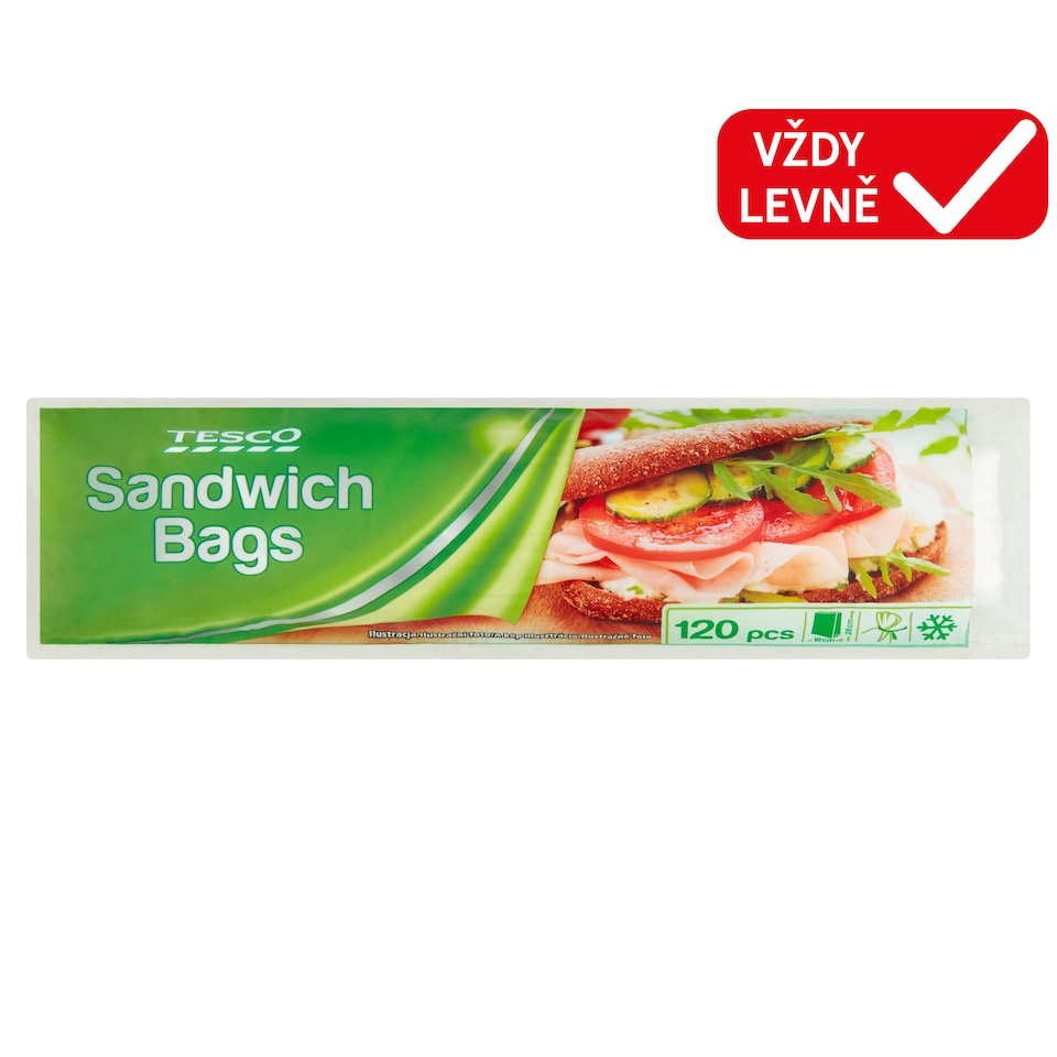 Tesco Sáčky na potraviny se svorkami 120 ks