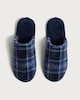 image 2 of F&F Check Print Mule Slippers in Navy