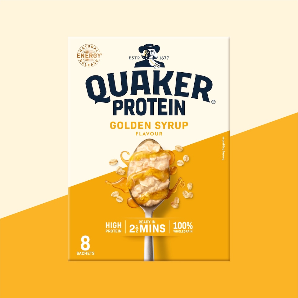 image 1 of Quaker Protein Oat So Simple Golden Syrup Porridge Sachets 8x43g