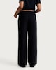 image 2 of F&F Linen Rich Wide Leg Drawstring Trousers in Black