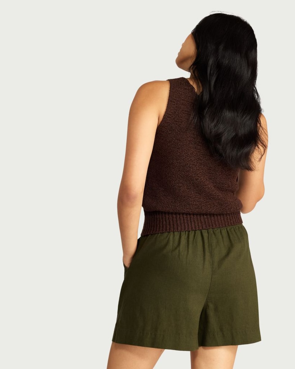 image 1 of F&F Linen Rich Shorts in Khaki