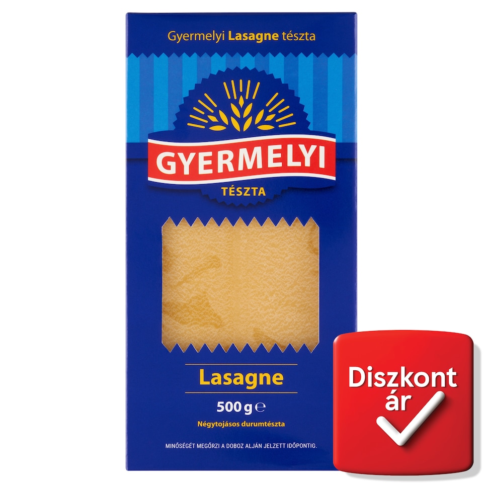 Gyermelyi Lasagne Dry Pasta Made from Durum Wheat Semolina with 4 Eggs 500 g