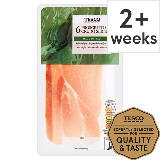 Tesco 6 Prosciutto Crudo Slices 84G Tesco Groceries